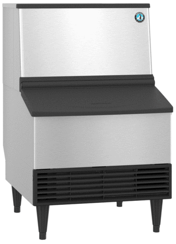 Hoshizaki KM-231BAJ Self-Contained Air Cooled Crescent Cube Ice Machine with 80lb Storage Bin (24"W x 28"D x 39"H)