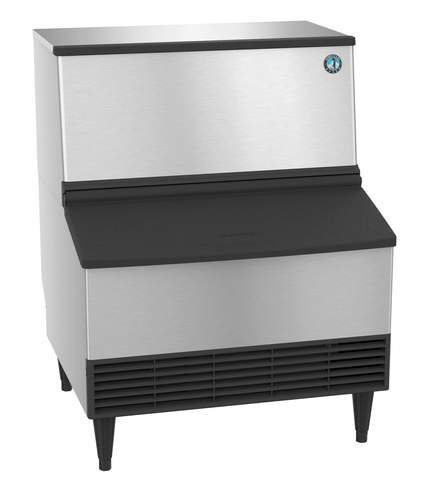 Hoshizaki KM-301BAJ Self-Contained Air Cooled Crescent Cube Ice Machine with 100lb Storage Bin (30"W x 28"D x 39"H) - Chefcoca