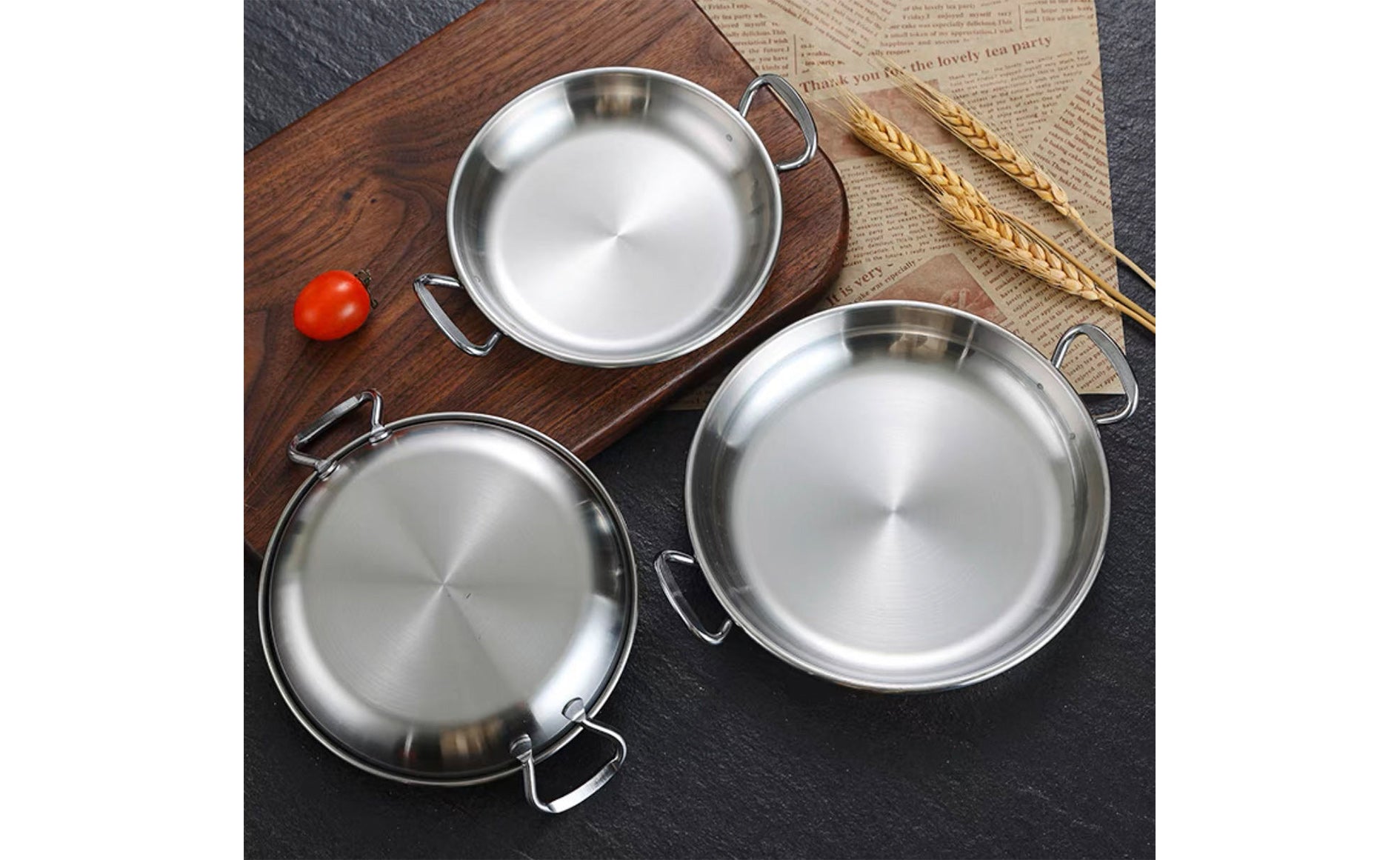 High Quality kitchen accessories 304 stainless steel Round snack dish Sauce Dishes cookware sets - Chefcoca
