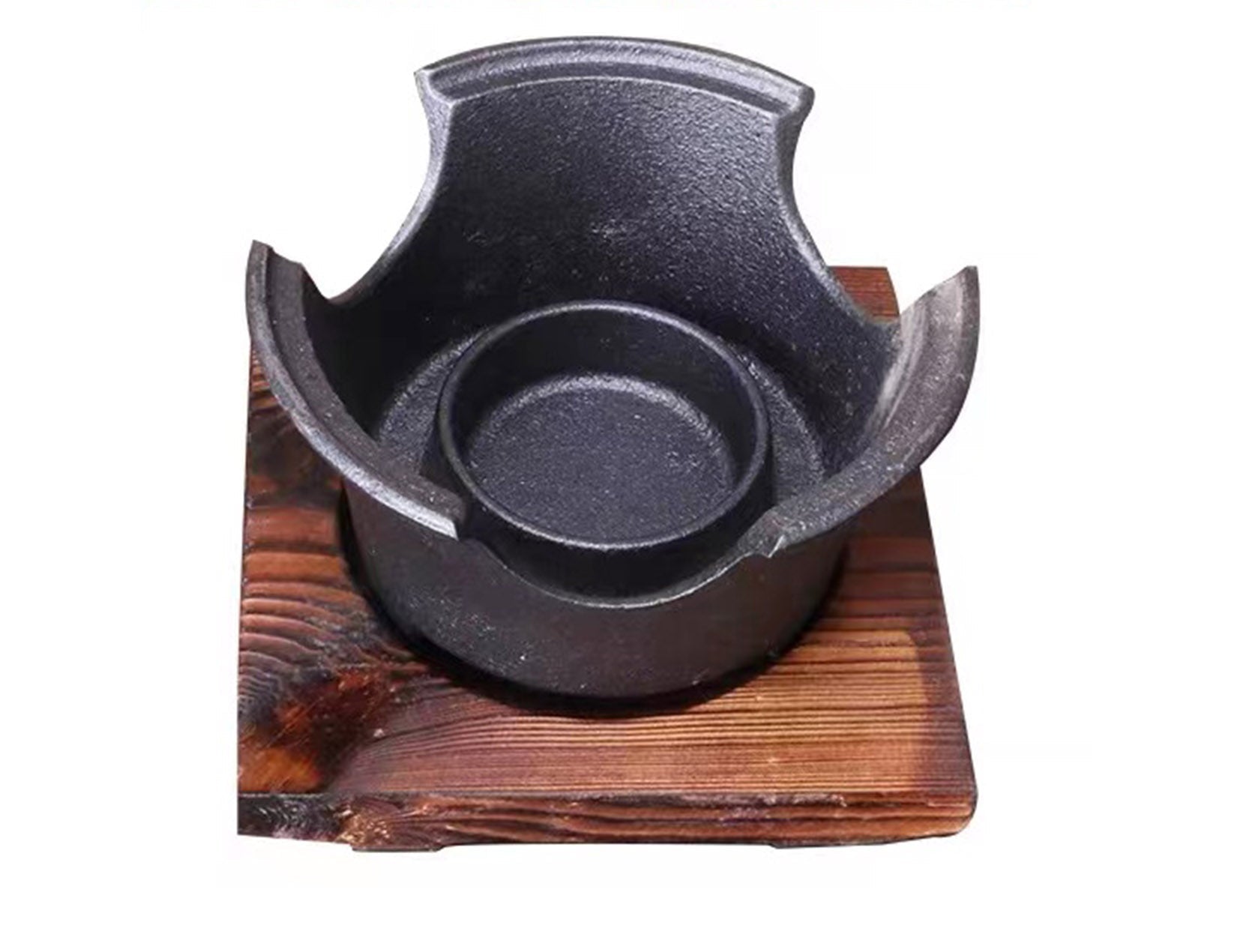 Cast Iron Trifurcate Stove With Wood Base (LIP-TS15) - Chefcoca