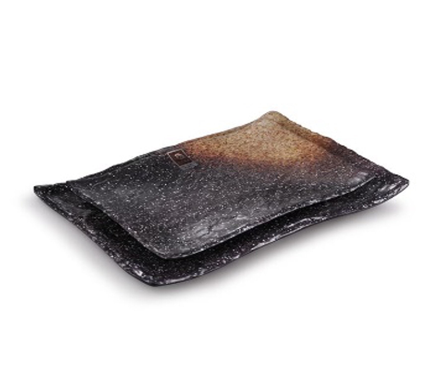 Brown and White Galaxy Pattern Stone Style Melamine Plate (M415020S) - Chefcoca