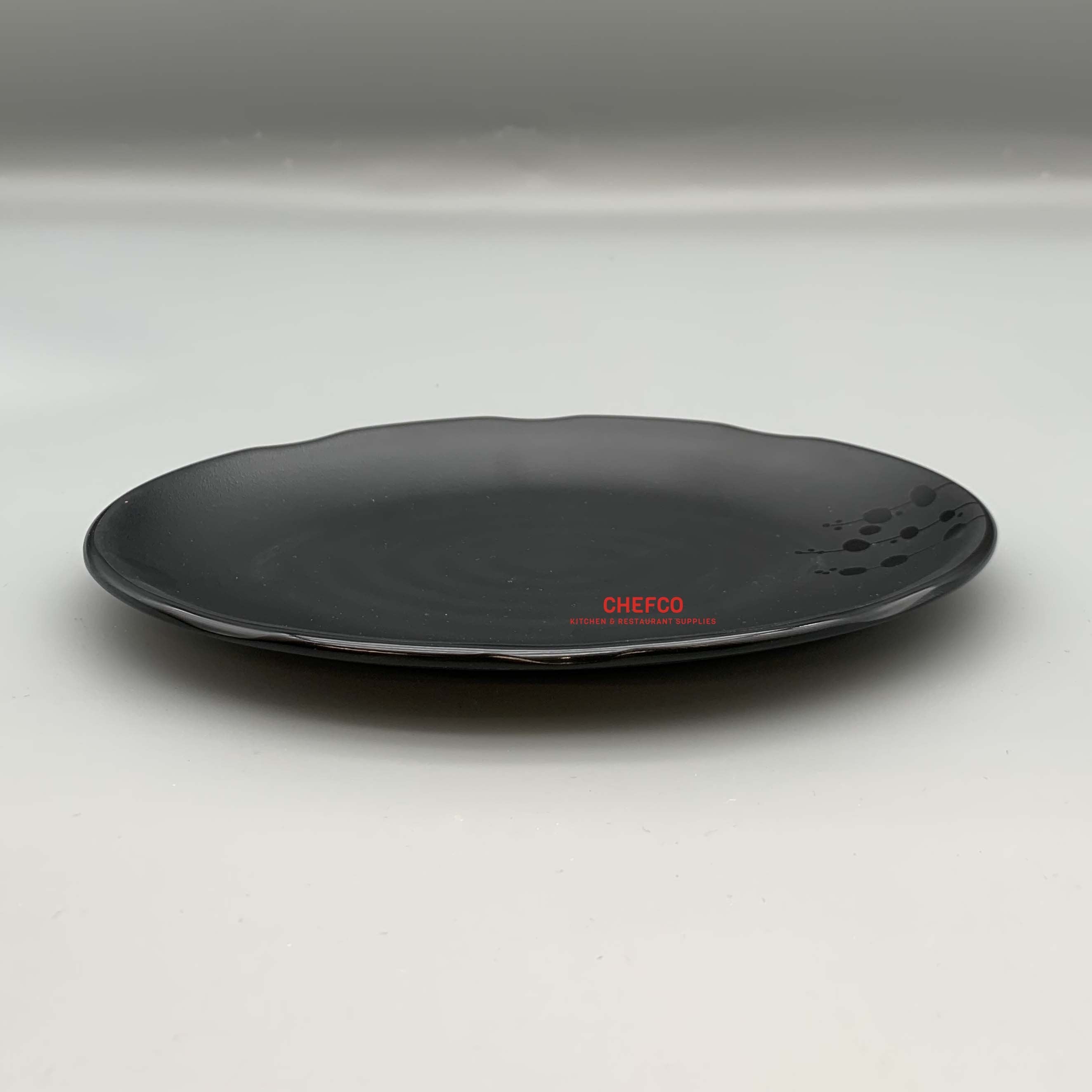 Matte Black Oval Plate with Embossed Pattern (MF2308F) - Chefcoca