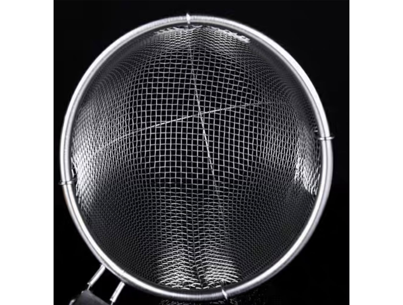 Extra Heavy Duty Stainless Steel Pasta Strainer, Red Wooden Handle (5.5"Dia x 7"H) - Chefcoca