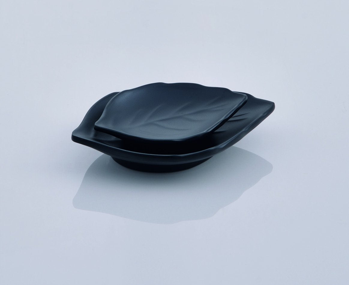 Matte Black Leaf Plate (MS140) - Chefcoca