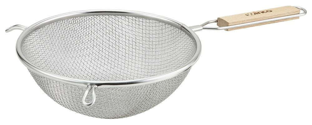Stainless Steel 8" Dia. Fine Double Mesh Strainer - Chefcoca