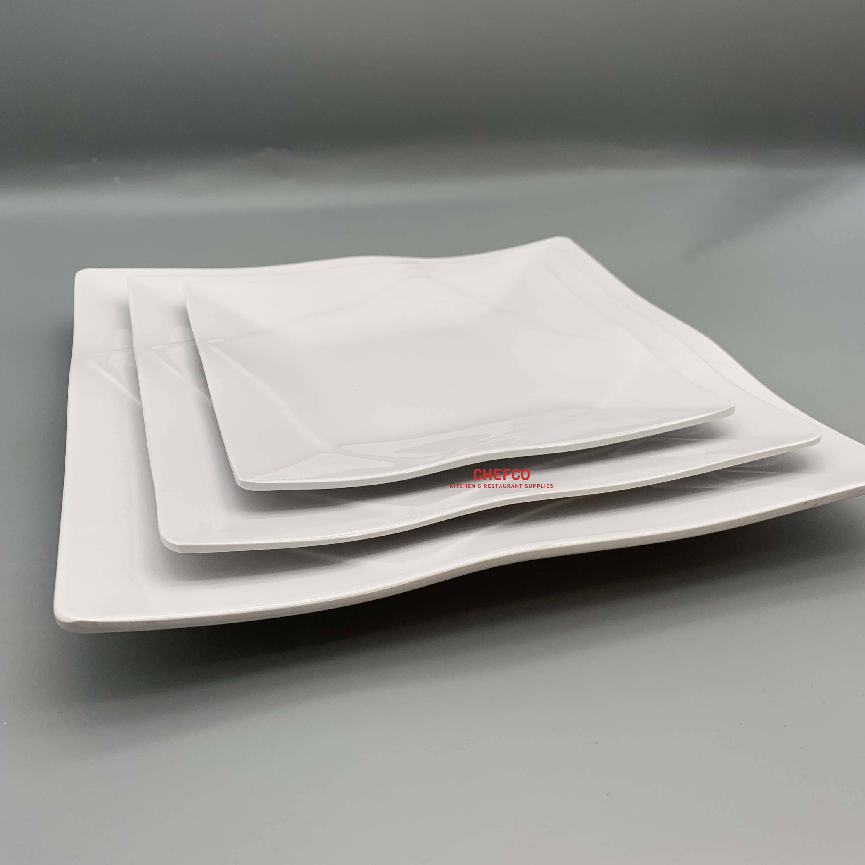 Diamond Rim Pattern Square Melamine Plate (P87008-P870012) - Chefcoca