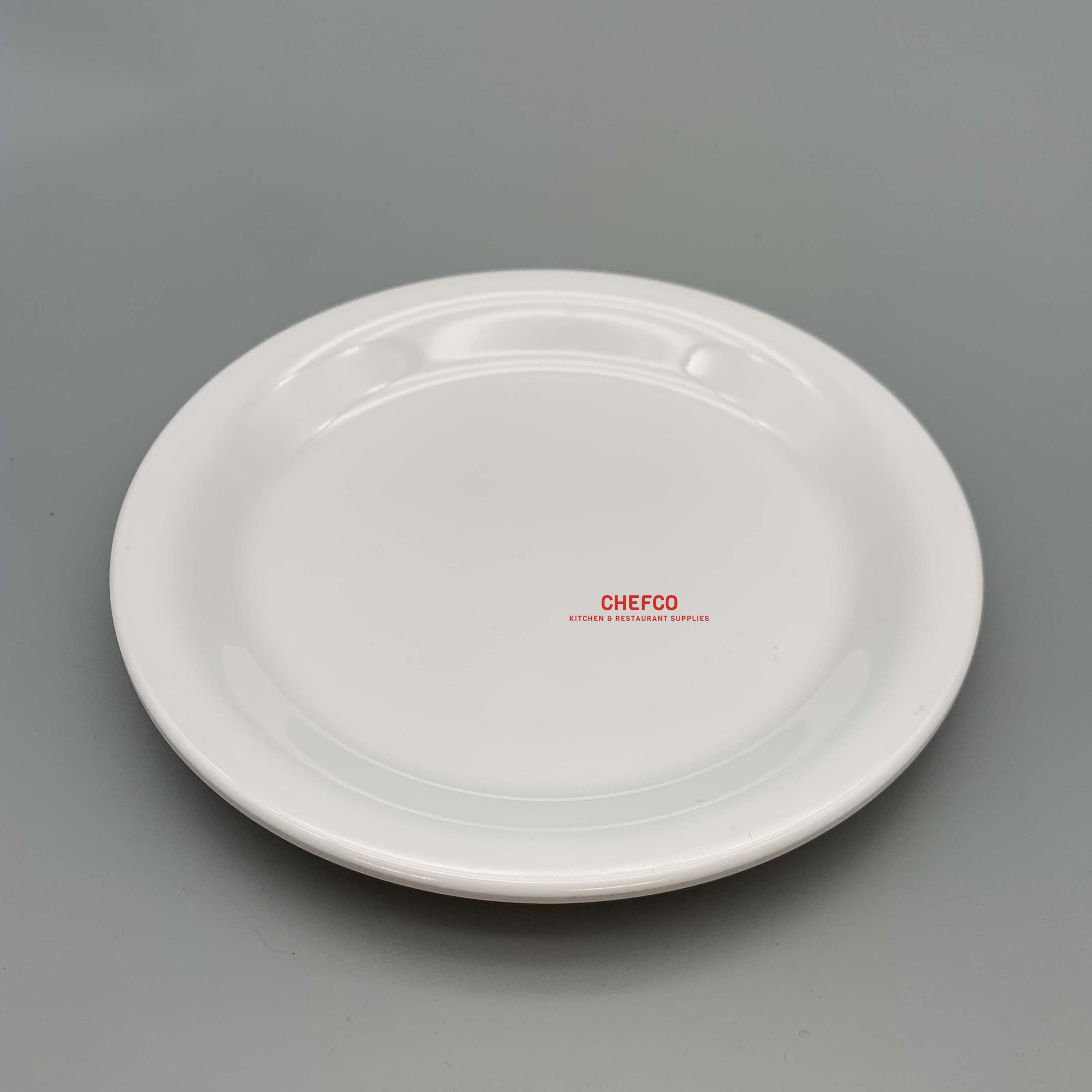 White Classic Round Melamine Plate (P873) - Chefcoca