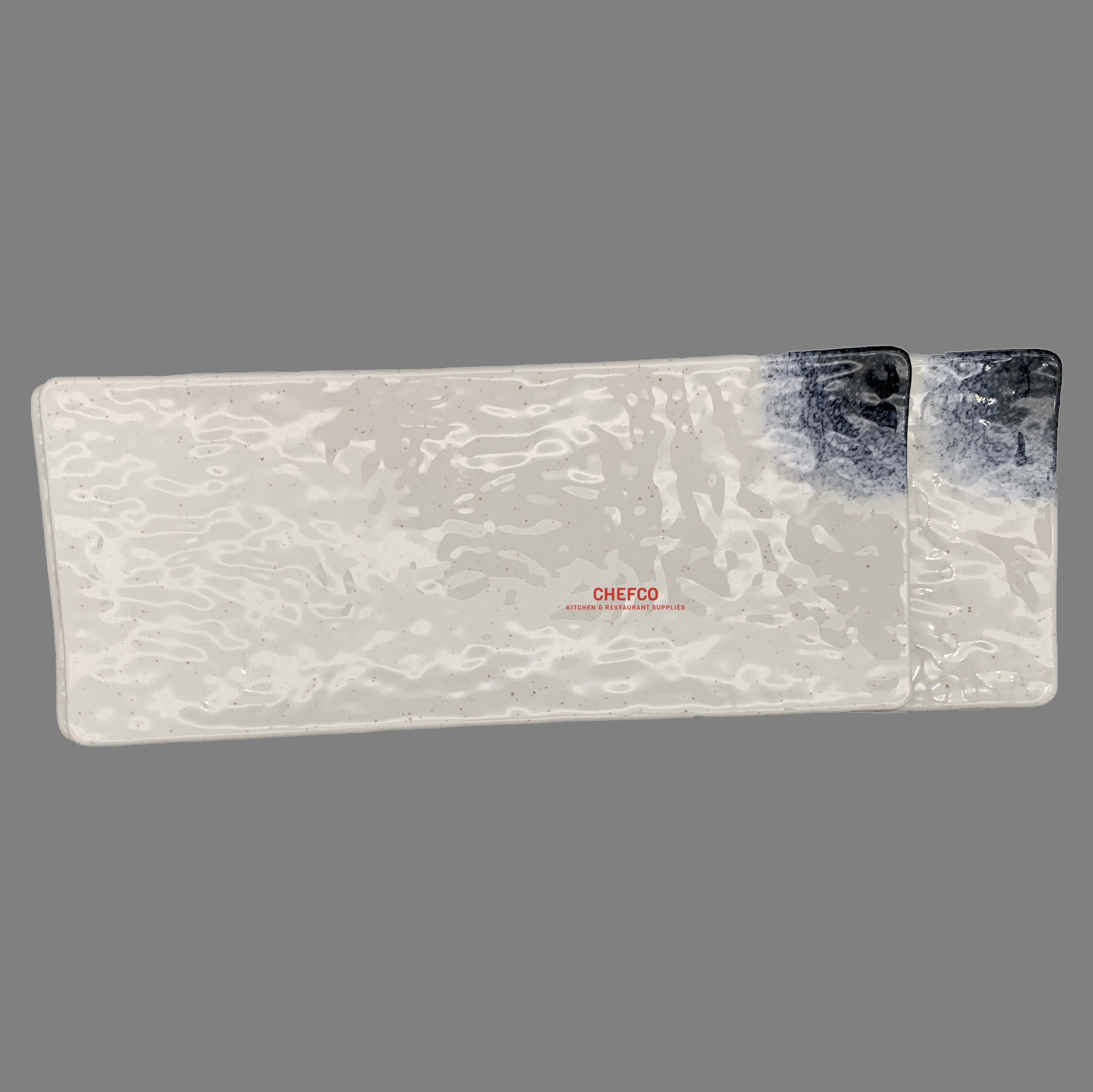 Dark Blue Ombre Hammered Pattern Rectangular Melamine Plate (PD286K,PF14002K) - Chefcoca