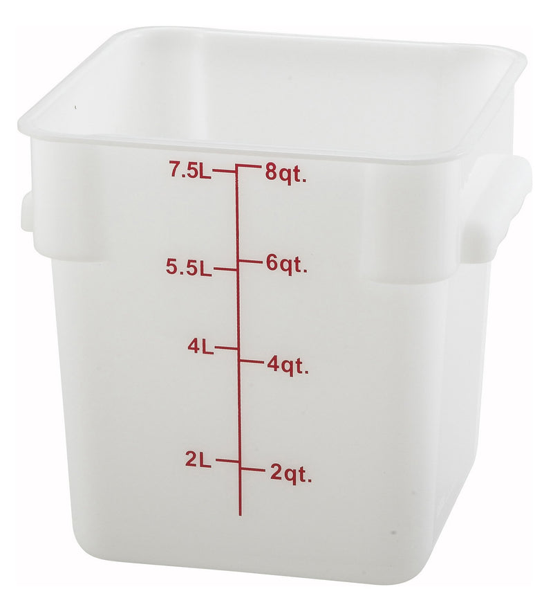 White Polypropylene Square Food Storage Container