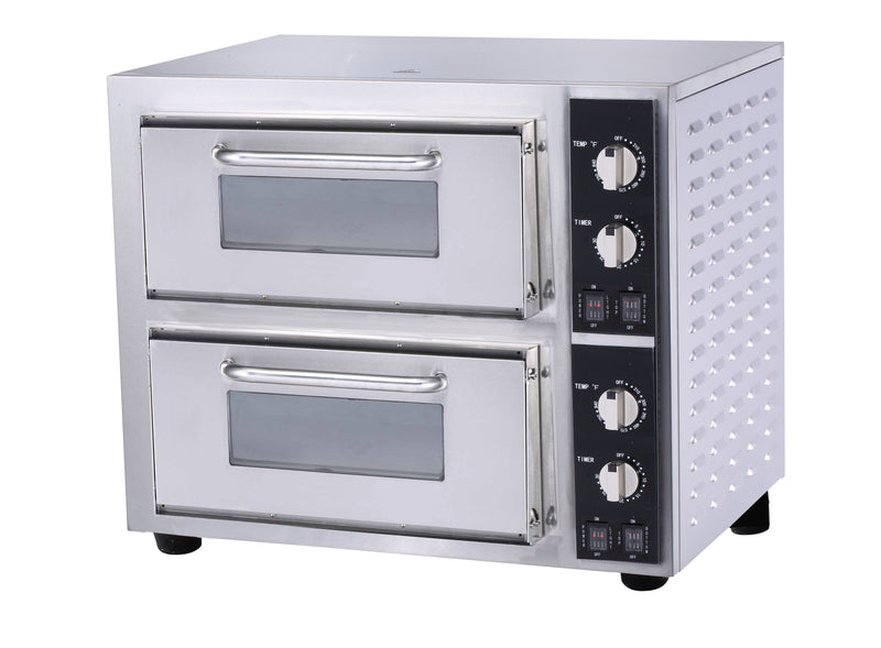 Electric Double Deck Countertop Pizza/Bakery Oven with Two Independent Chambers（22.83"W x 18"D x 20.75"H)