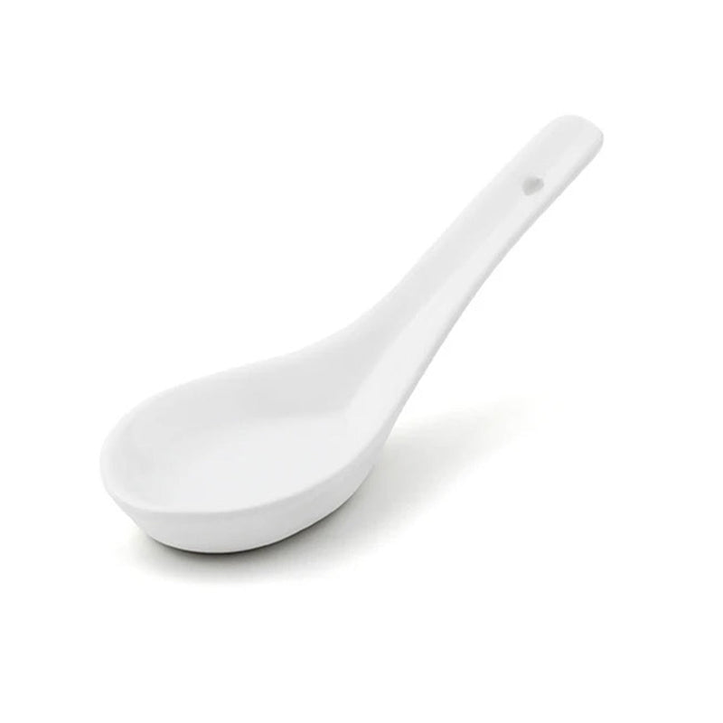 Thick White Ceramic Spoon