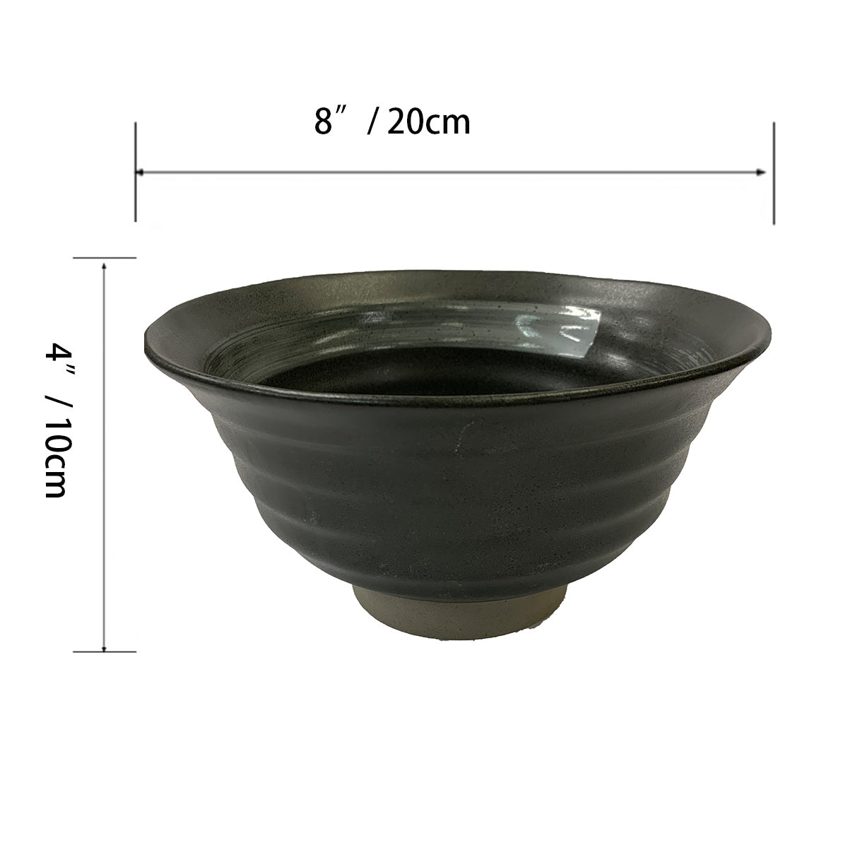 Matte Slate Speckled Noodle Bowl with Grey Ribbon (8" Dia x 4"H) - Chefcoca