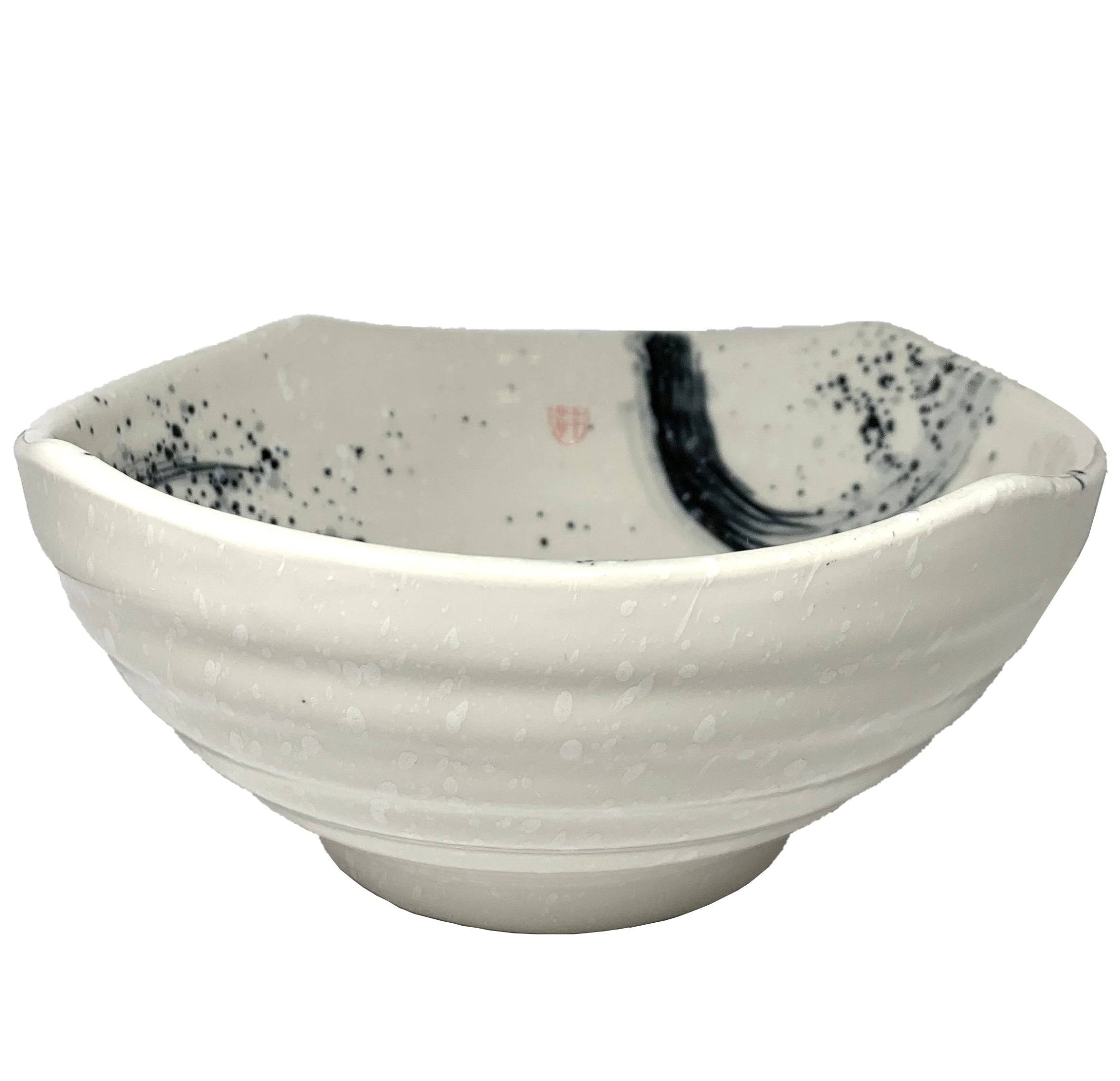 CHEFCO,PTC00061, 8.5" Porcelain White Whorl Bowl with Blue Thread,Chinese Series - Chefcoca