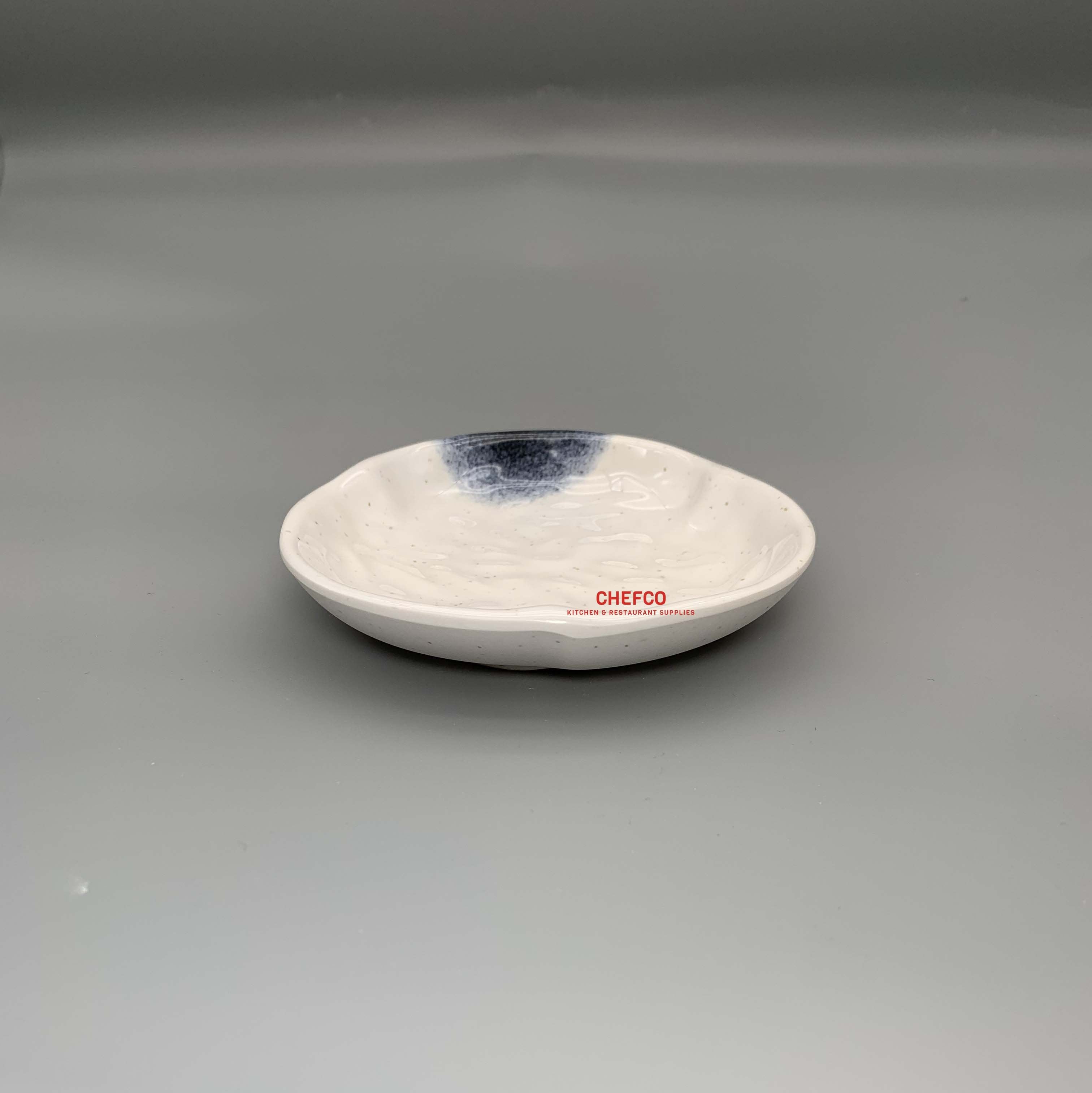 Dark Blue Ombre Hammered Pattern Melamine Small Plate (PY4002K) - Chefcoca