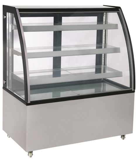 72" 3-Tiered Curved Bakery Display Case - Chefcoca
