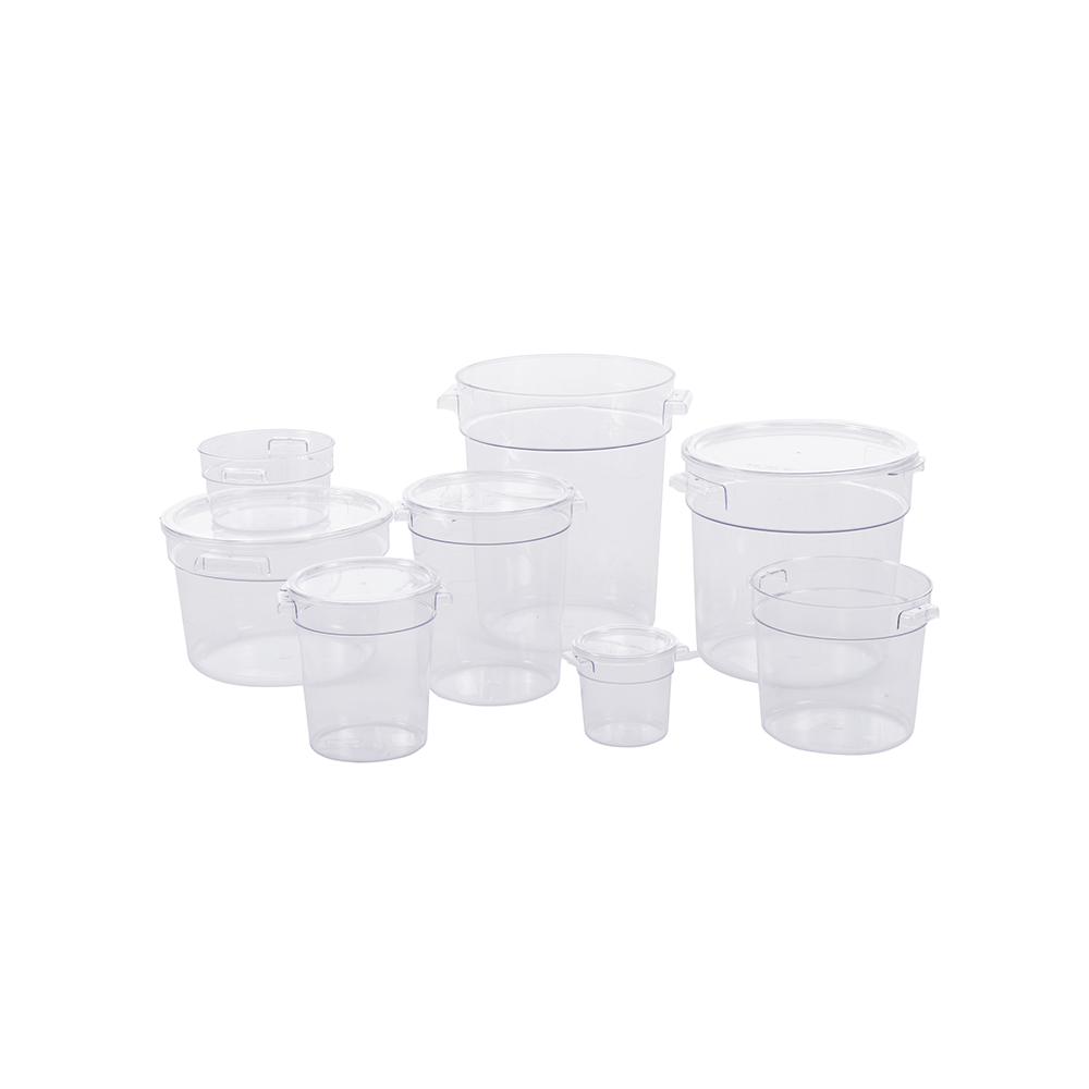 Clear Polycarbonate Round Food Storage Container (1-22 Quarts), Lid Sold Separately - Chefcoca
