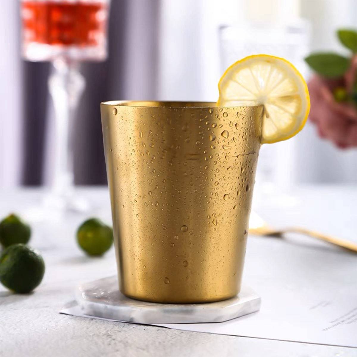 Stainless Steel , Double Wall Insulated Mug-Gold - Chefcoca