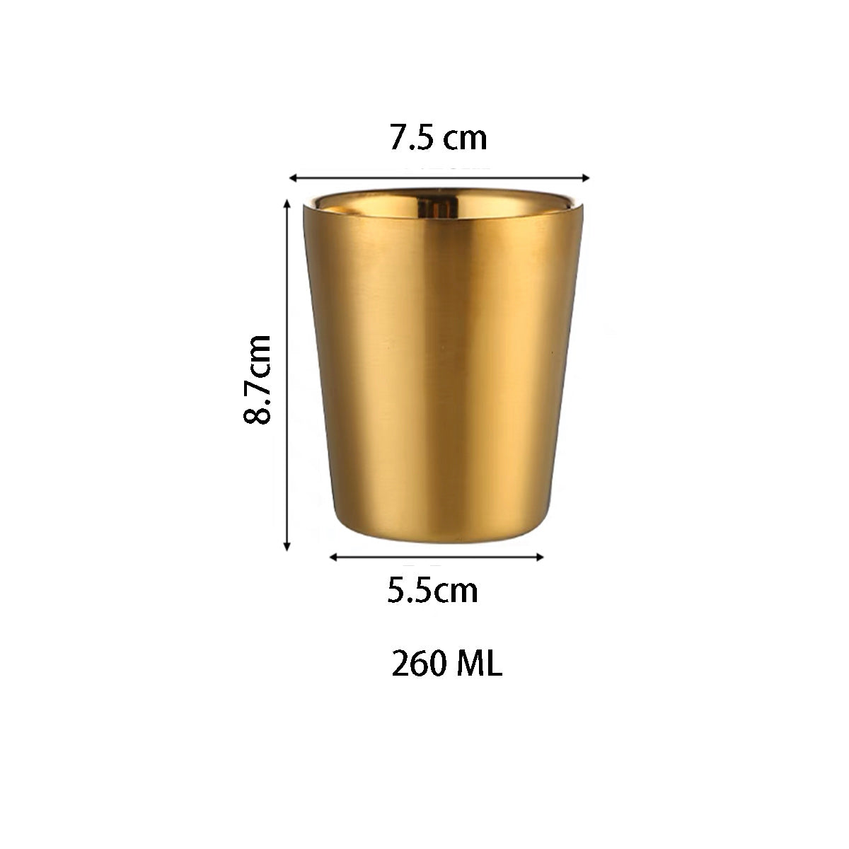 Stainless Steel , Double Wall Insulated Mug-Gold - Chefcoca