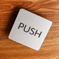"PUSH" Plastic Sign, 4" x 4" - Chefcoca