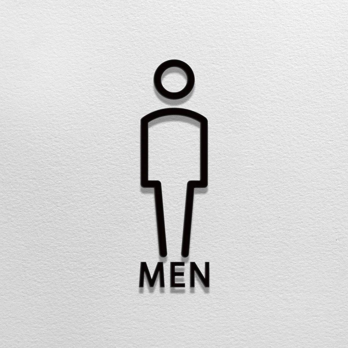 Male and Female Bathroom Sign,WC Wall Stickers,Acrylic Toilet Sign Self-Adhesive - Chefcoca