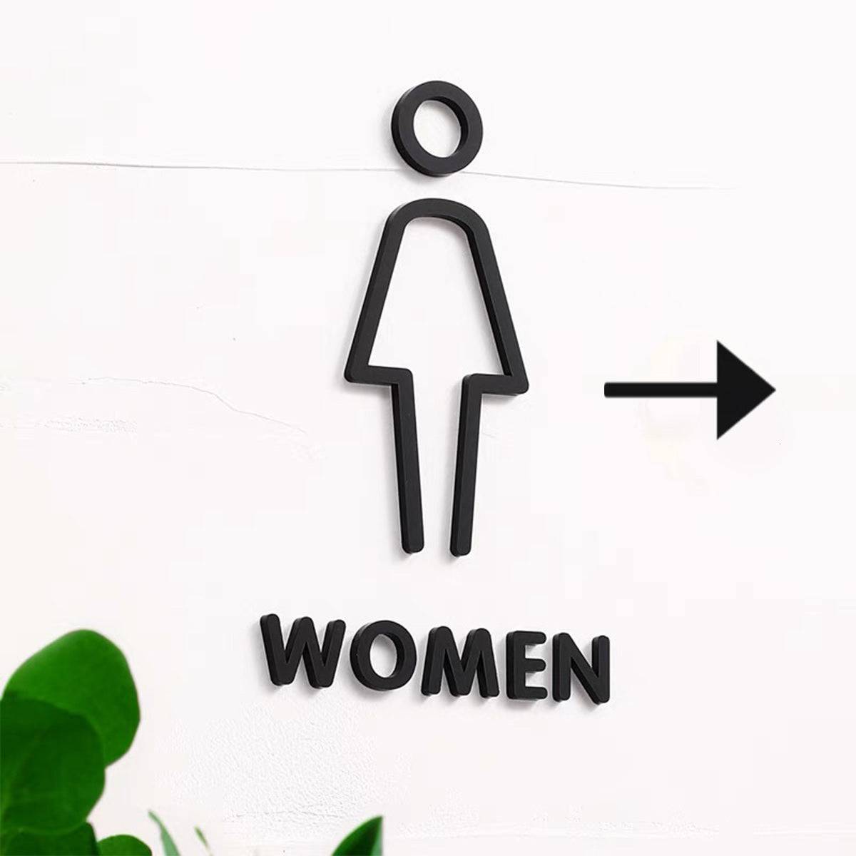 Arrow Symbols, Acrylic Toilet Sign Self-Adhesive - Chefcoca