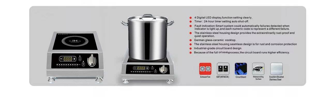 Turbo Range SL-32-KP2 Countertop Induction Stove, 3200W, 208V - Chefcoca