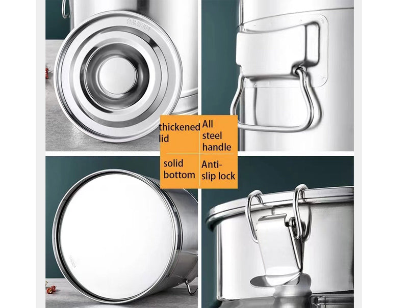 Stainless Steel Container with Air Tight Seal (35L, 30cm x 54cm)