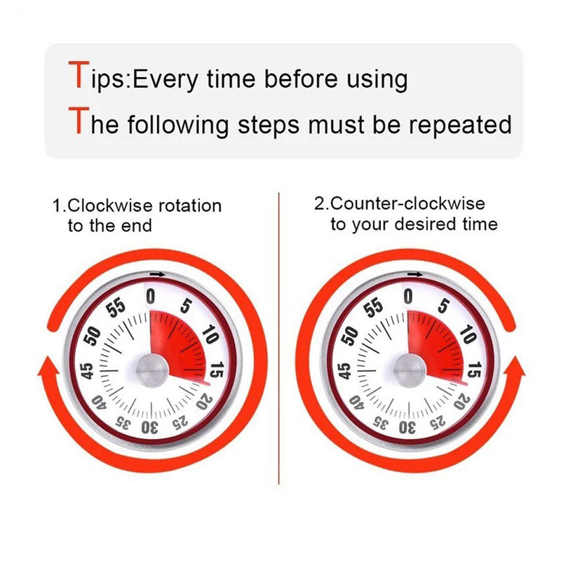 Countdown Magnetic Teaching Mechanical Timer, 60 min