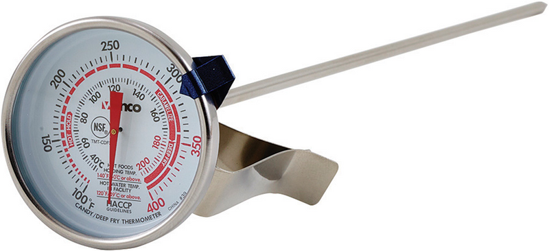 Deepfry/Candy Thermometer, 2" Dial, 12" Probe