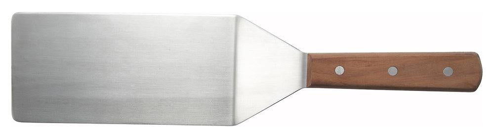 Offset Turner with Wooden Handle, 8" x 3-15/16" Blade - Chefcoca
