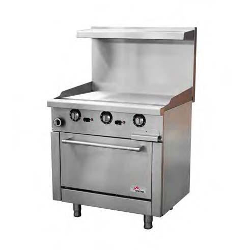 Turbo Range Liquid Propane 36" Range with 36" Thermostatic Griddle and Standard Oven Base - Chefcoca