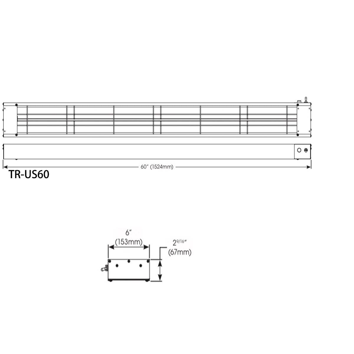 Electric Strip Heaters, 60", 12A, 1400W/120V/60Hz - Chefcoca