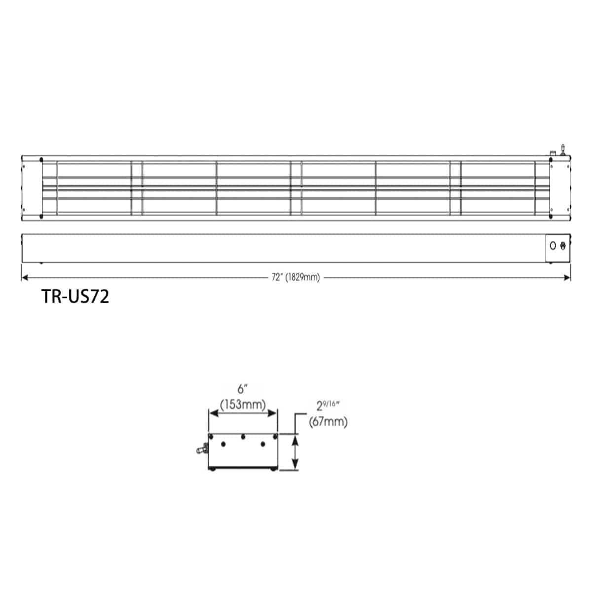 Electric Strip Heaters, 72", 15A, 1800W/120V/60Hz - Chefcoca