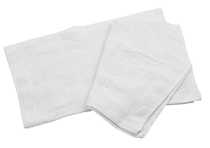 White 100% Cotton Towels (12" x 12"), 12 pieces