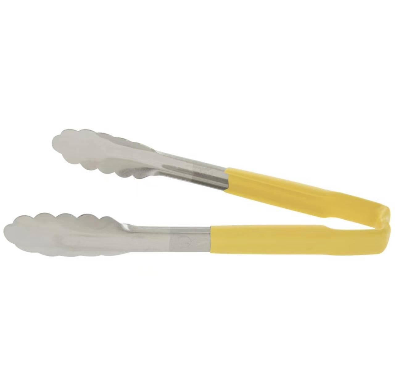 Stainless Steel 9" One-Piece Kool-Touch Utility Tongs - Chefcoca