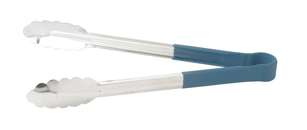 UTPH-12B - Heat Resistant Heavy-Duty Utility Tongs with Polypropylene Handle - 12", Blue - Chefcoca