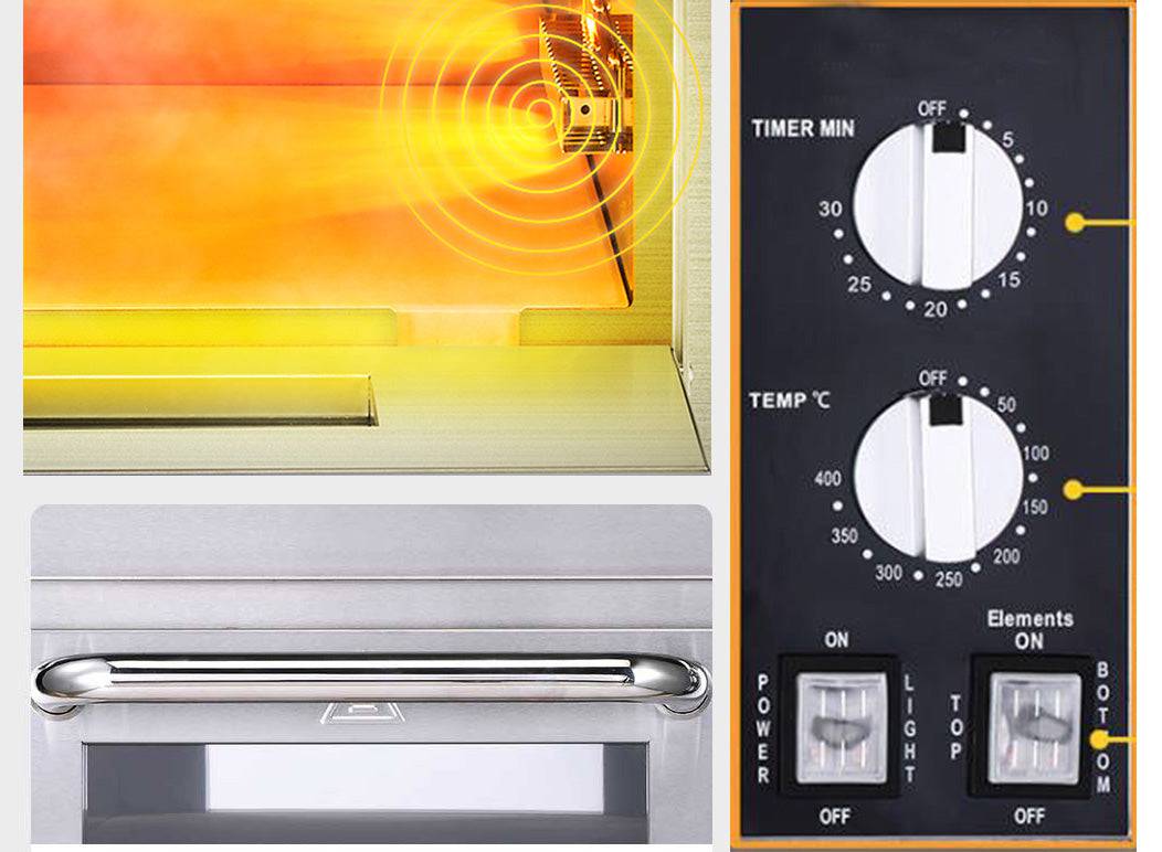 Electric Single Deck Countertop Pizza/Bakery Oven (22.83"W x 18"D x 12"H) - Chefcoca