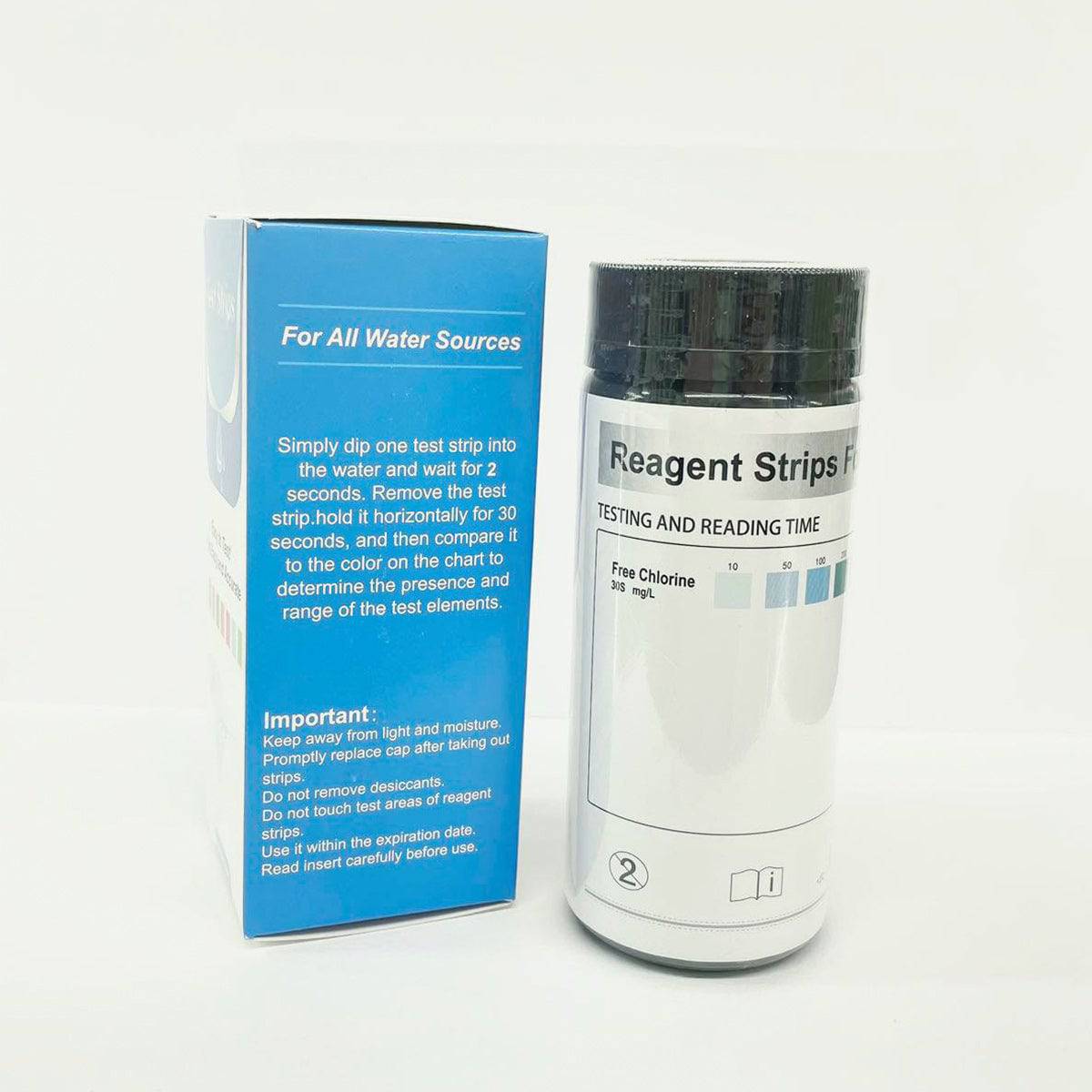 Test Strips, Reagent Strips for water, Free chlorine,100 Strips - Chefcoca