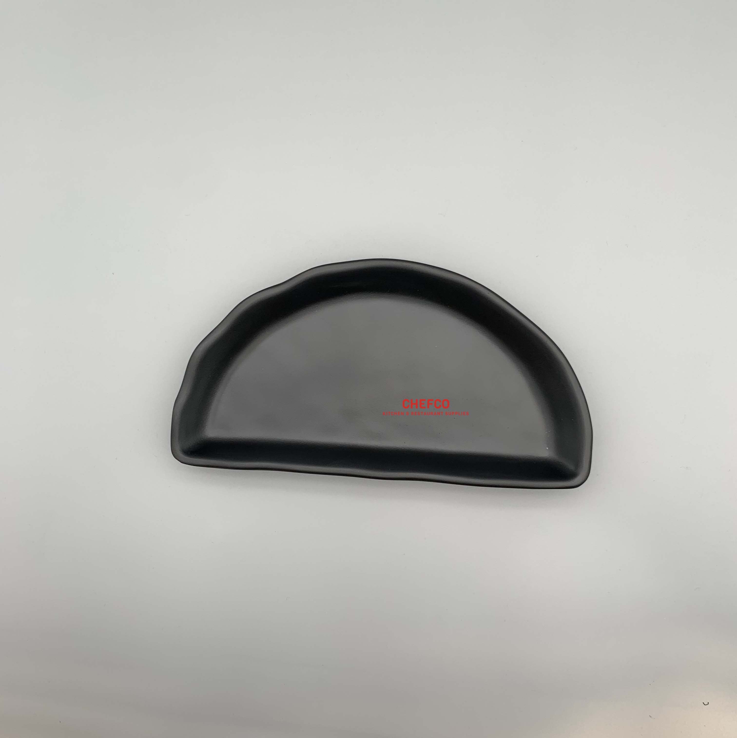 Matte Black Half Moon Sushi Plate (W4310) - Chefcoca