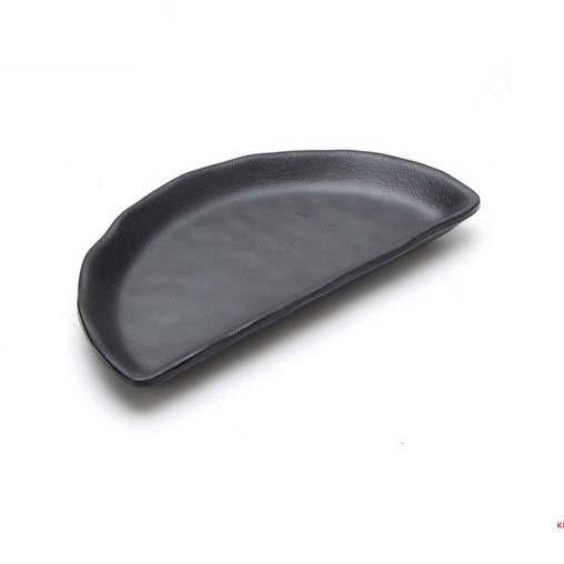 Matte Black Half Moon Sushi Plate (W4310) - Chefcoca