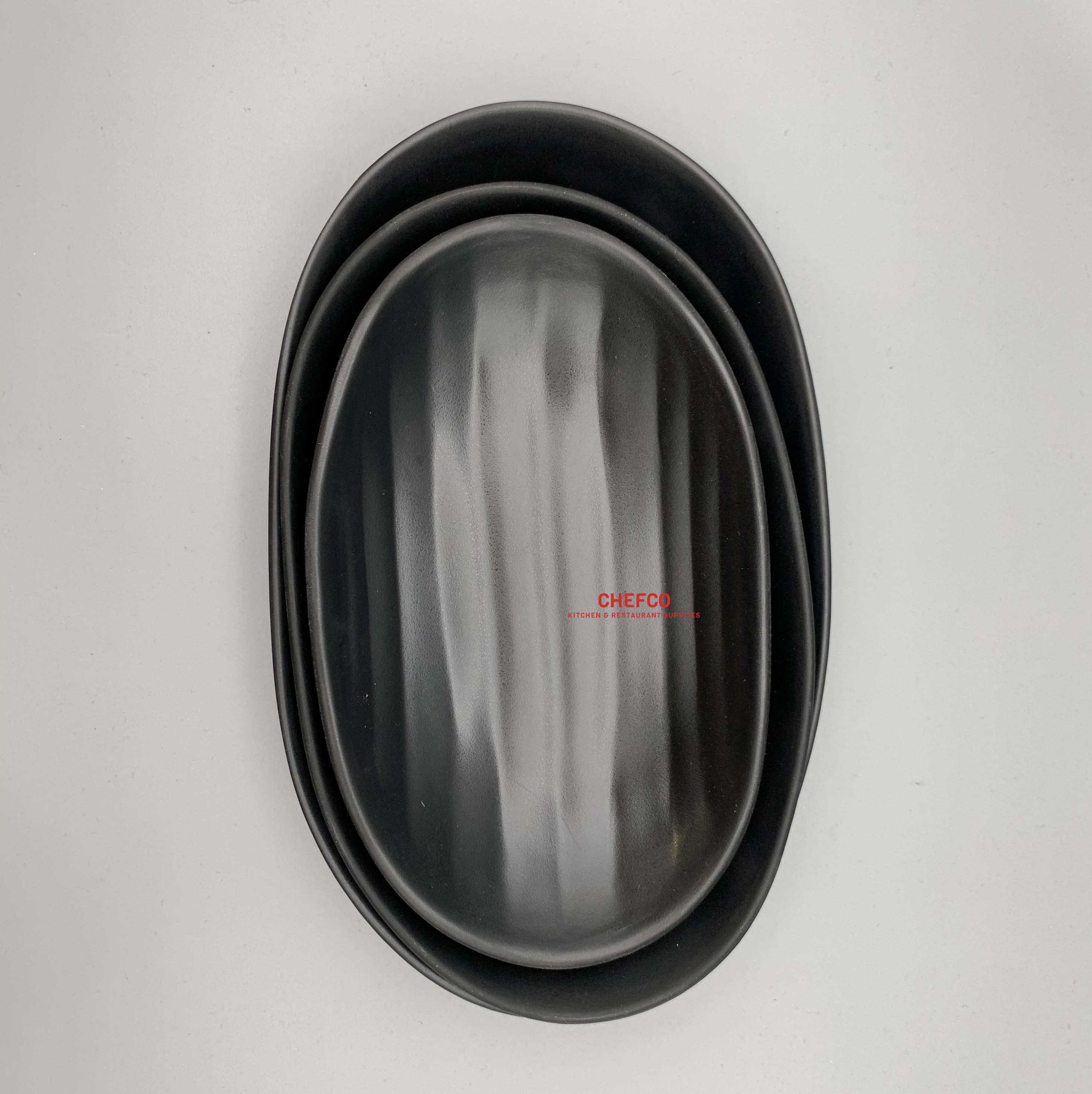 Linear Pattern Oval Melamine Plate (W7307 - W7309) - Chefcoca