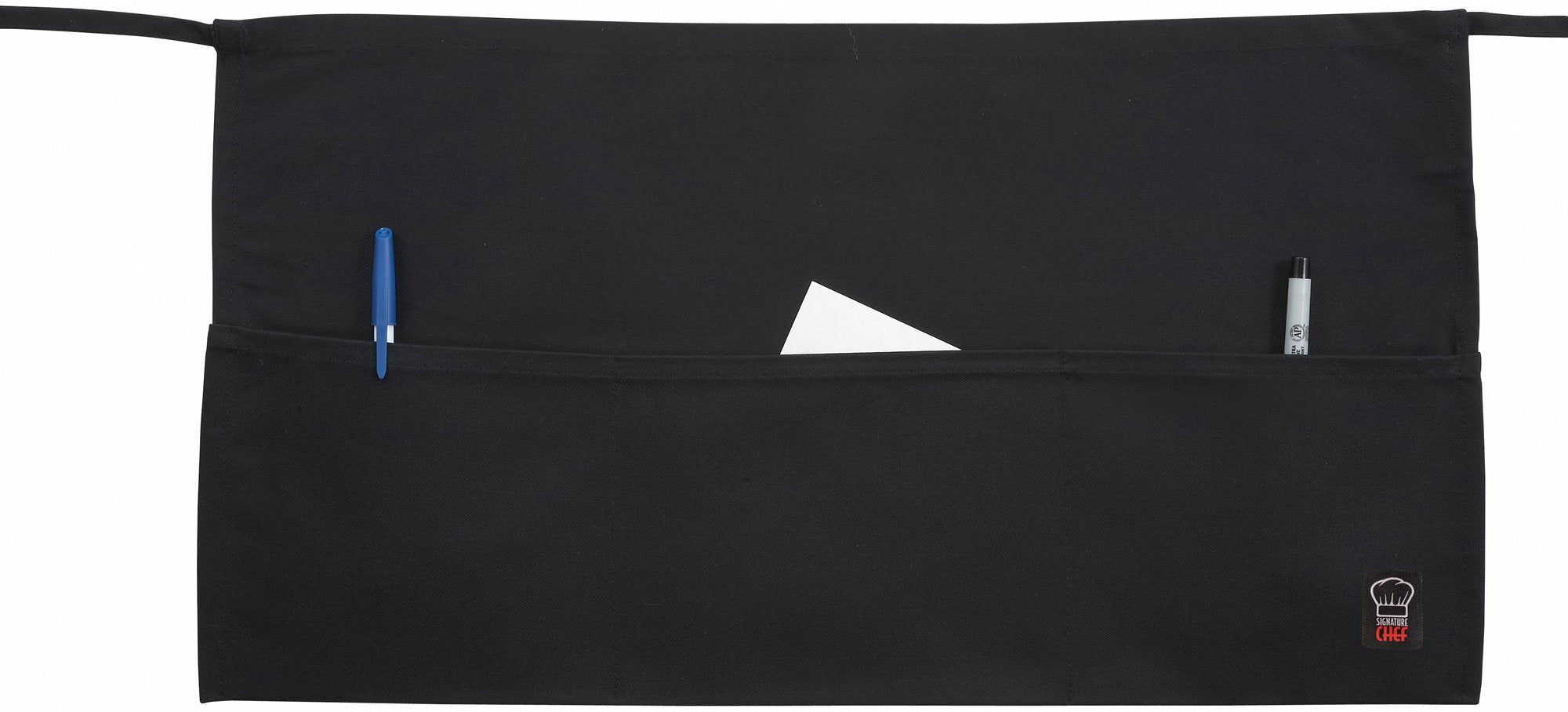 Winco 3 Pocket Waist Apron, Black - Chefcoca