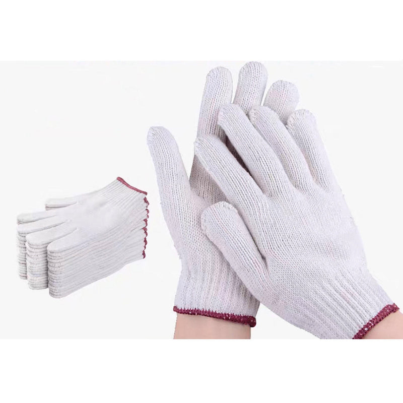 White Cotton Gloves, Brown, 12 Pairs/Pack