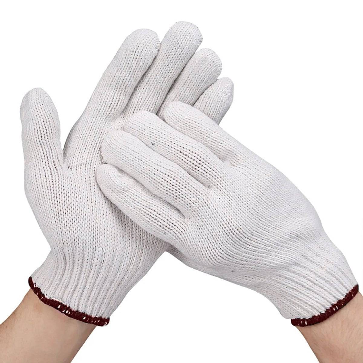 White Cotton Gloves, Brown, 12 Pairs/Pack - Chefcoca