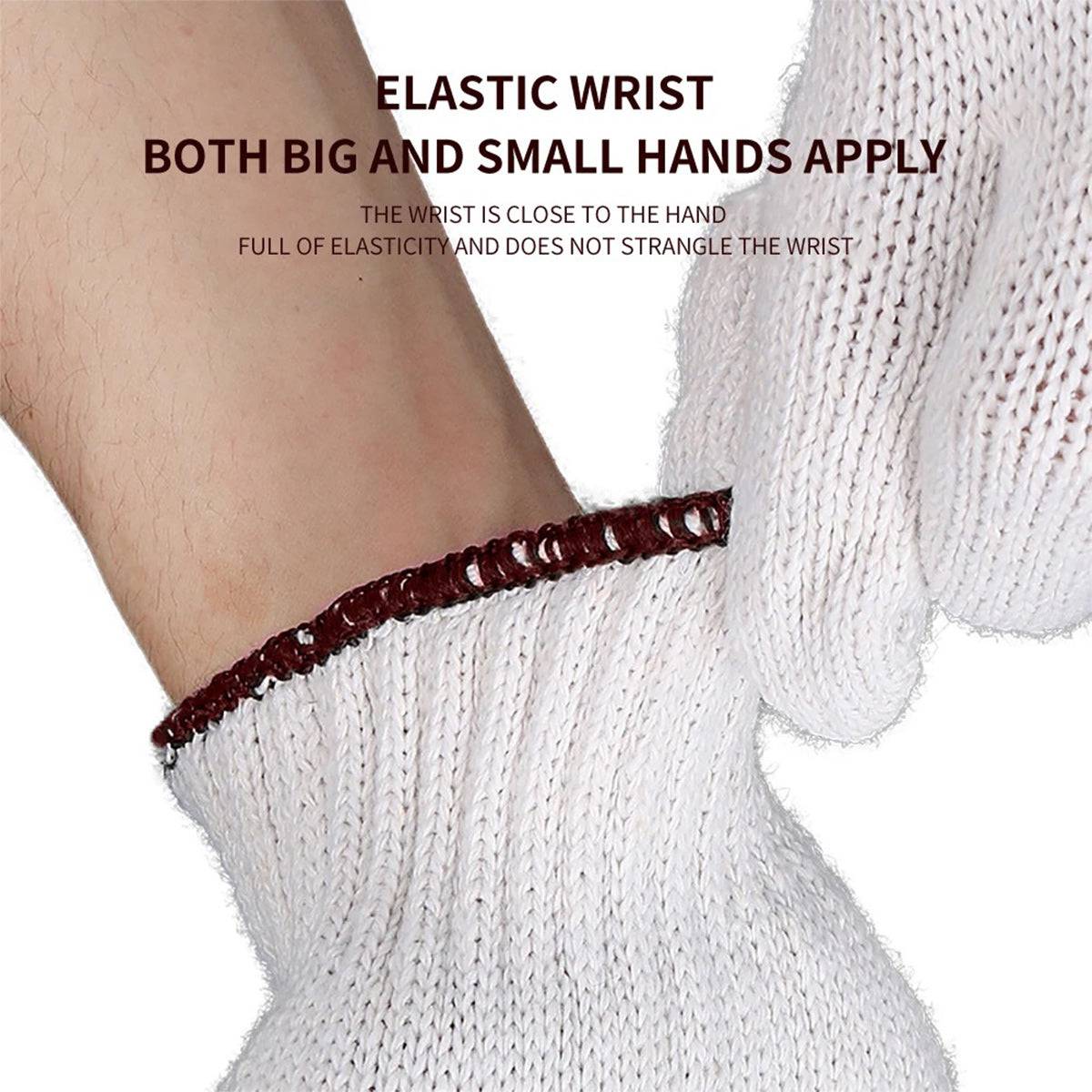 White Cotton Gloves, Brown, 12 Pairs/Pack - Chefcoca