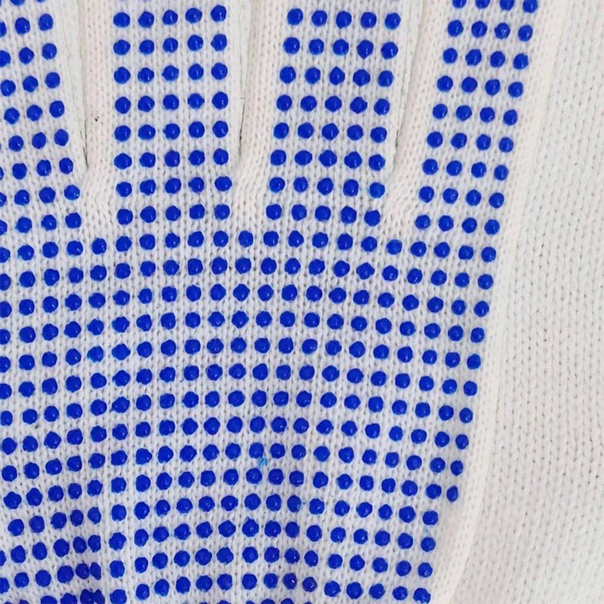 White Cotton Gloves with PVC Dots, 12 Pairs/Pack - Chefcoca