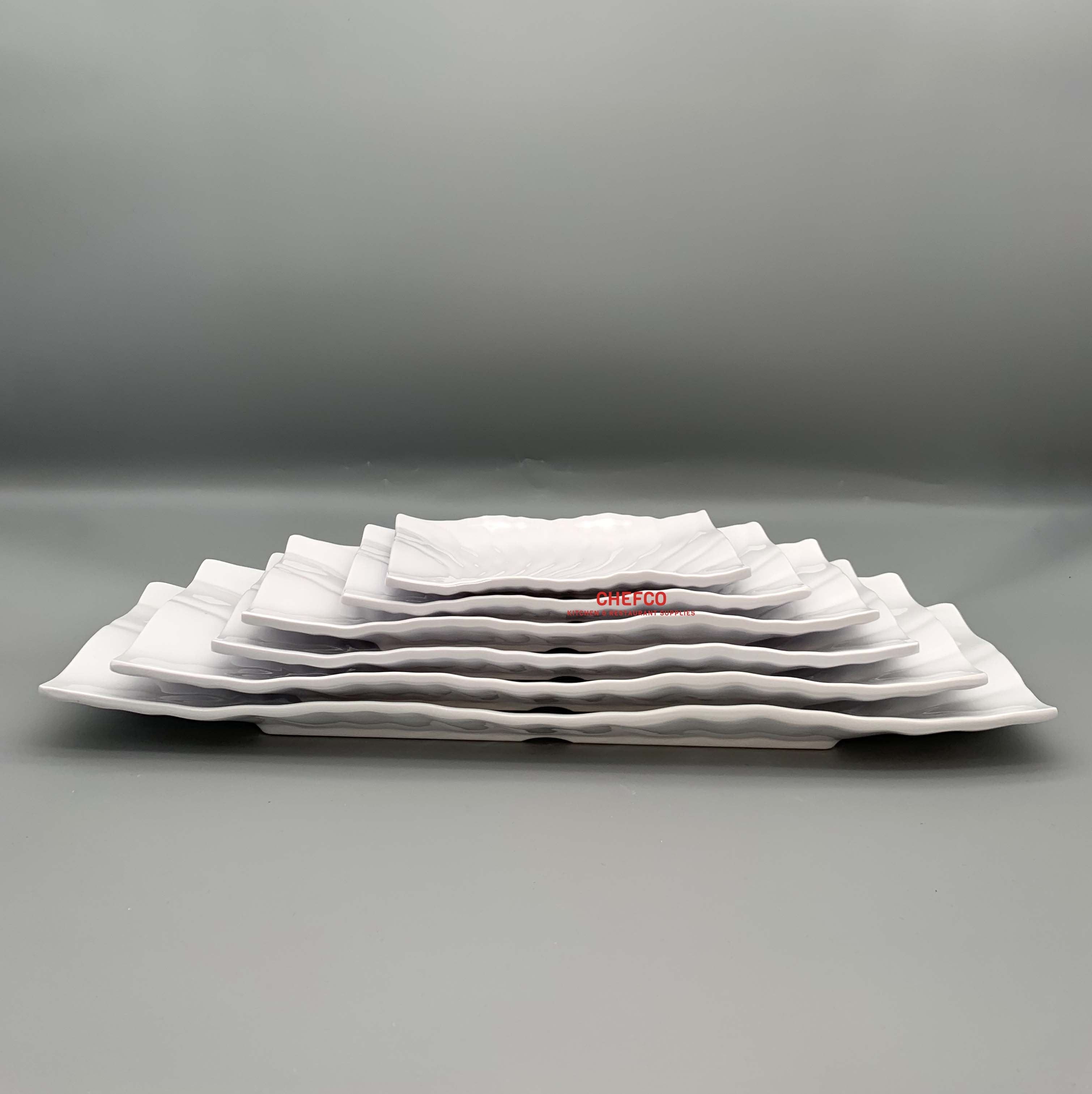 Wavy Hammered Pattern Melamine Rectangular Plate (WRD4801,WRD4807)) - Chefcoca