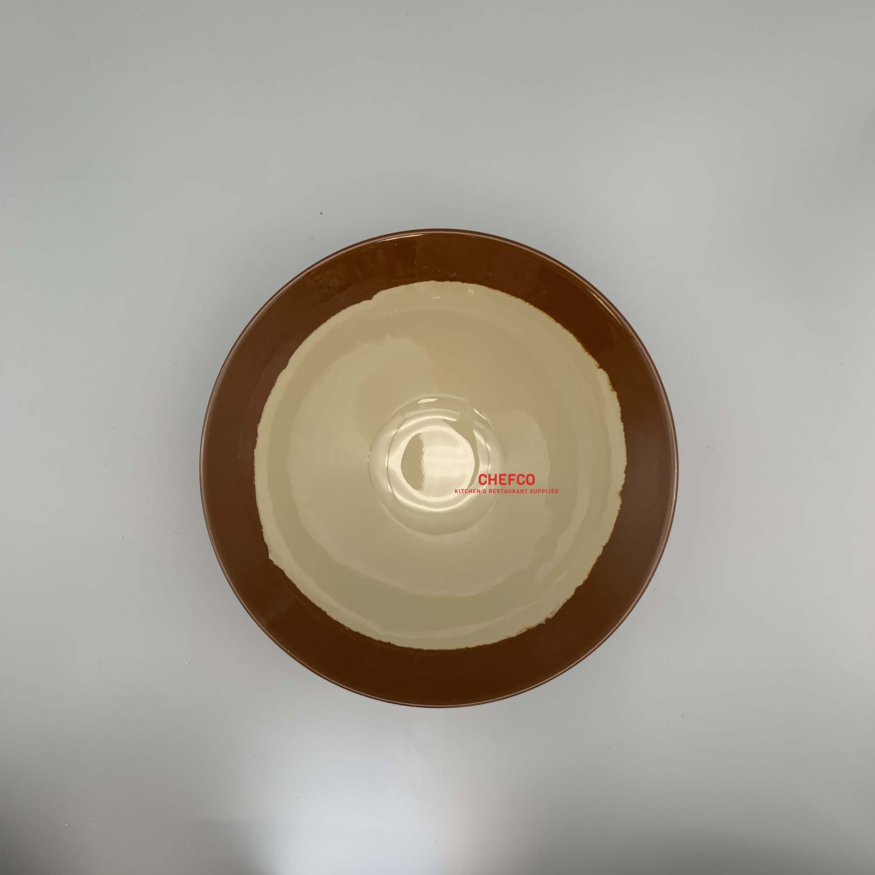 Dipped Brown Rim Melamine Bowl (WY0024-8C) - Chefcoca