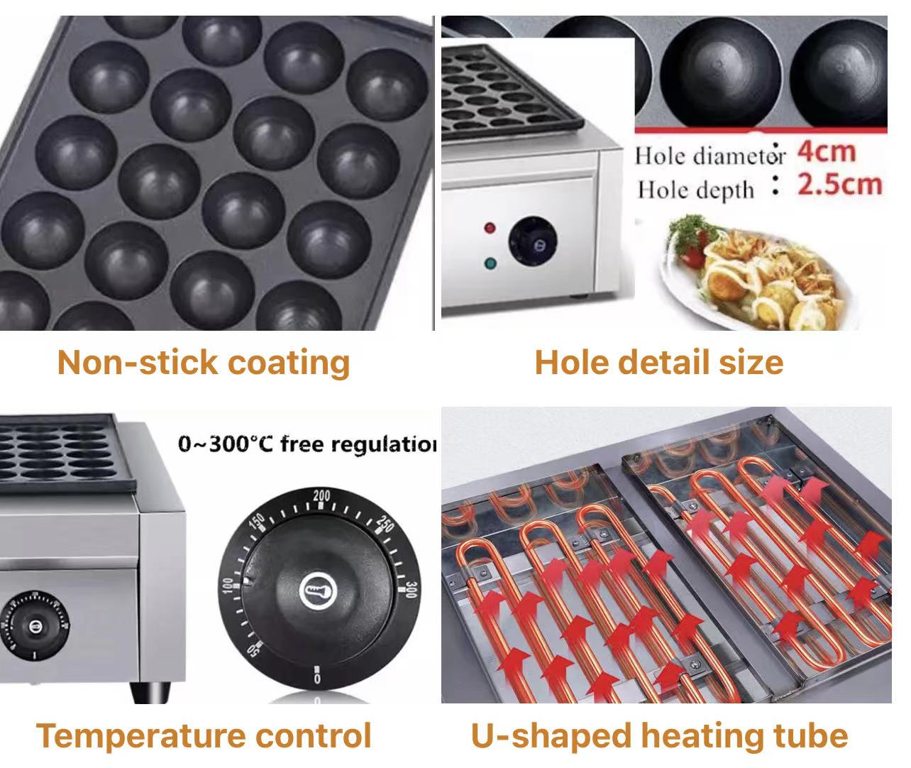 Electric Heating automatic Takoyaki Machine/Octopus ball plate-2 Plate - Chefcoca