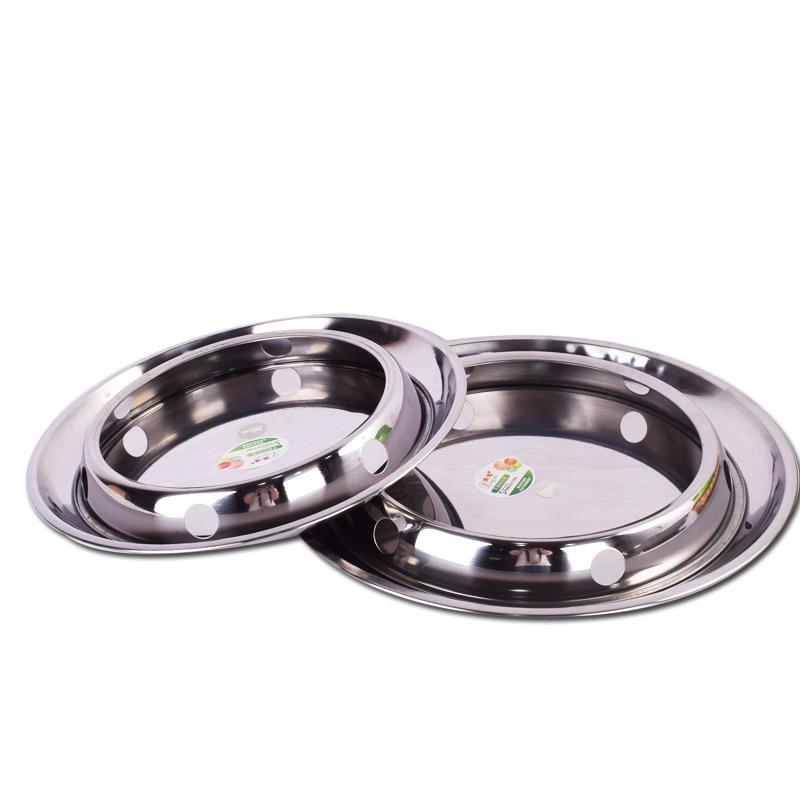 Stainless Steel Wok Ring Stand with Plate (28cm Diameter)